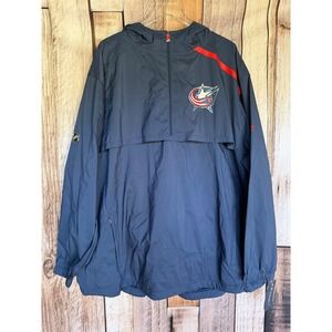 Fanatics Columbus Blue Jackets Windbreaker Pullover NHL Navy Jacket 3XL Size NWT
